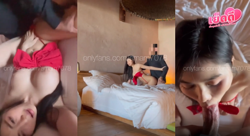 คลิปหลุดonlyfans น้องแอม amam7078 ใส่บิกินี่โบว์แดงโคตรยั่ว โม๊กลึกให้พี่เทพจนแข็งเต็มลำ ขึ้นขย่มเด้งสุดแรง ซอยตะแคงเน้นทุกดอก เด้าสดมิดด้ามจนน้ำแตกคาพุง